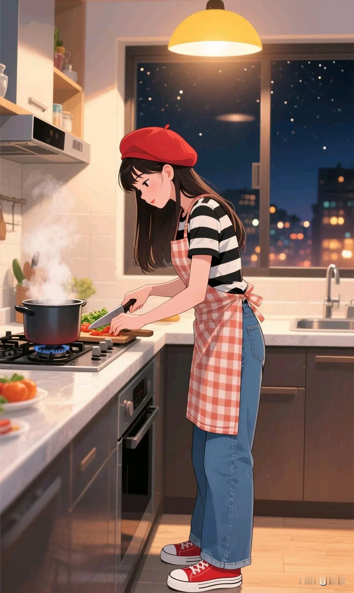 网友：不做饭的女人比做饭的女人气色好太多了做饭的女人真是围着灶台转油烟里