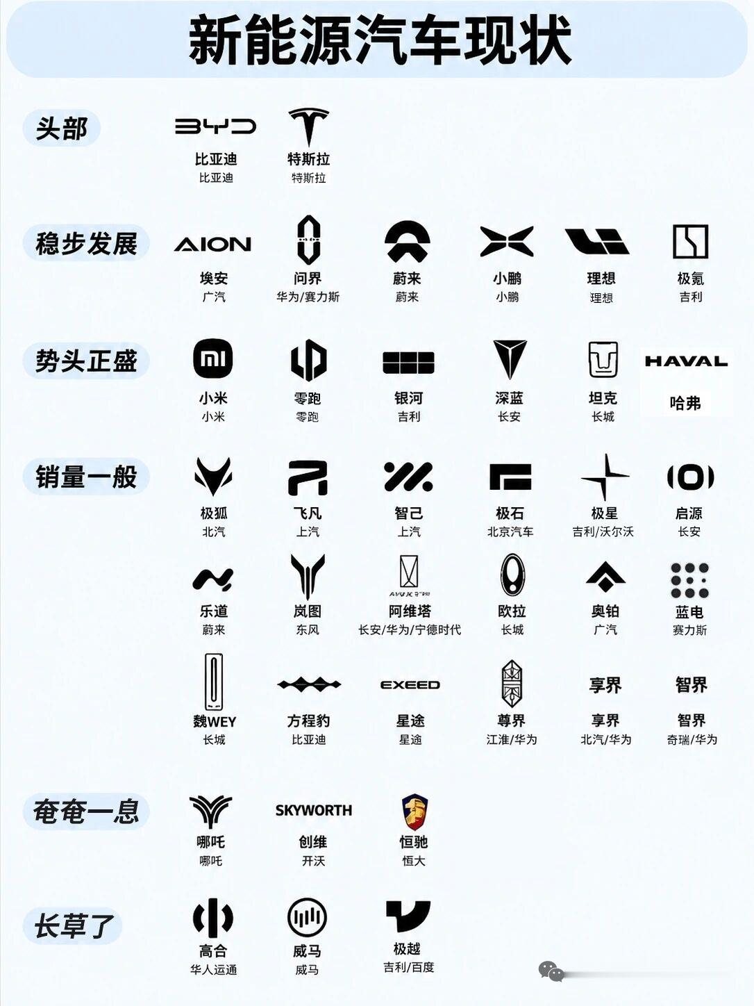 国产新能源汽车评级，比亚迪永远的神。其余只能是吃点溢价，追求不同体验的购车者。物以类聚人以群分。