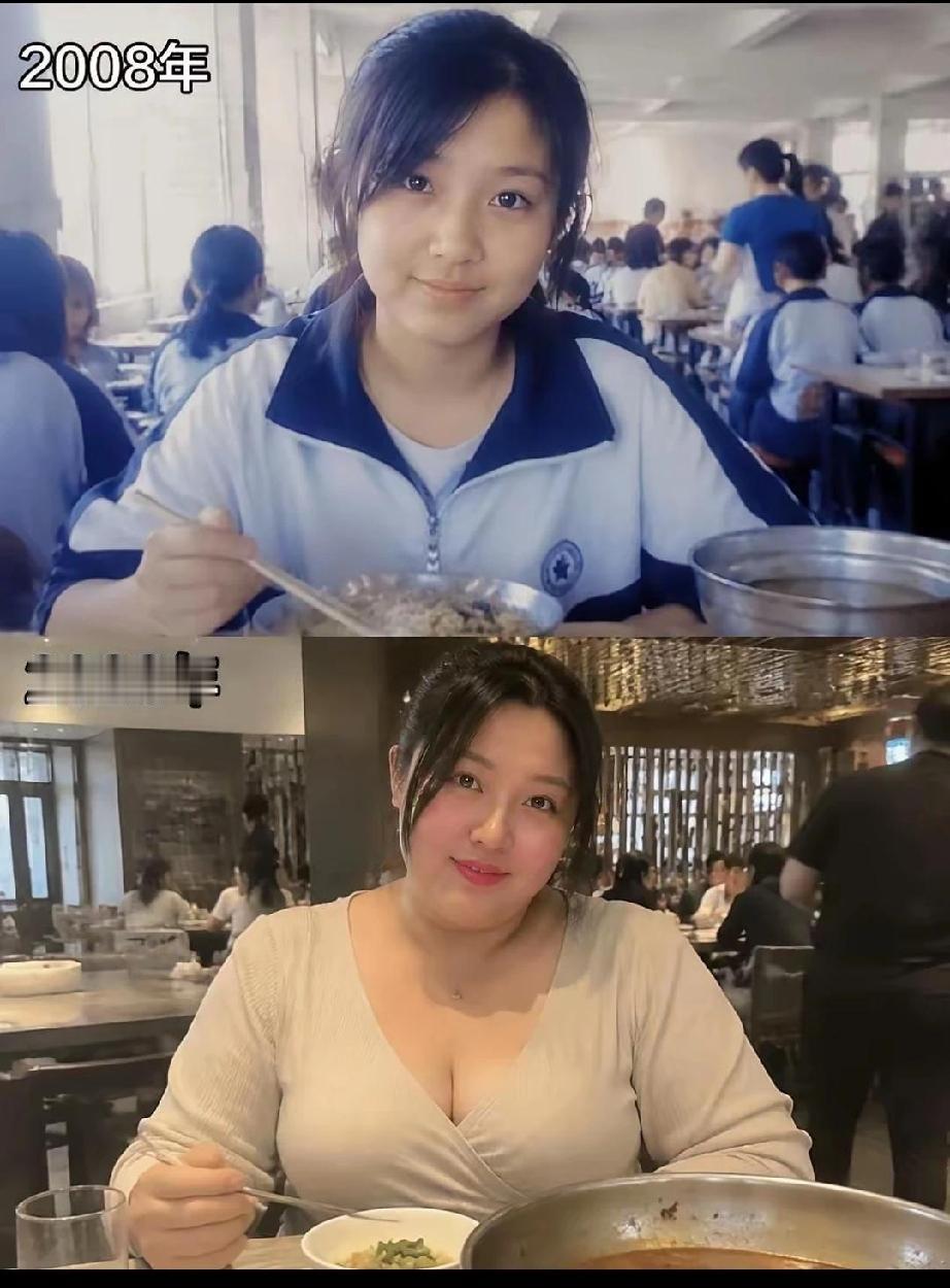 十八年时间，最大的改变在两个方面，1.吃饭的碗从铁盆到小碗越来越小了，2.身