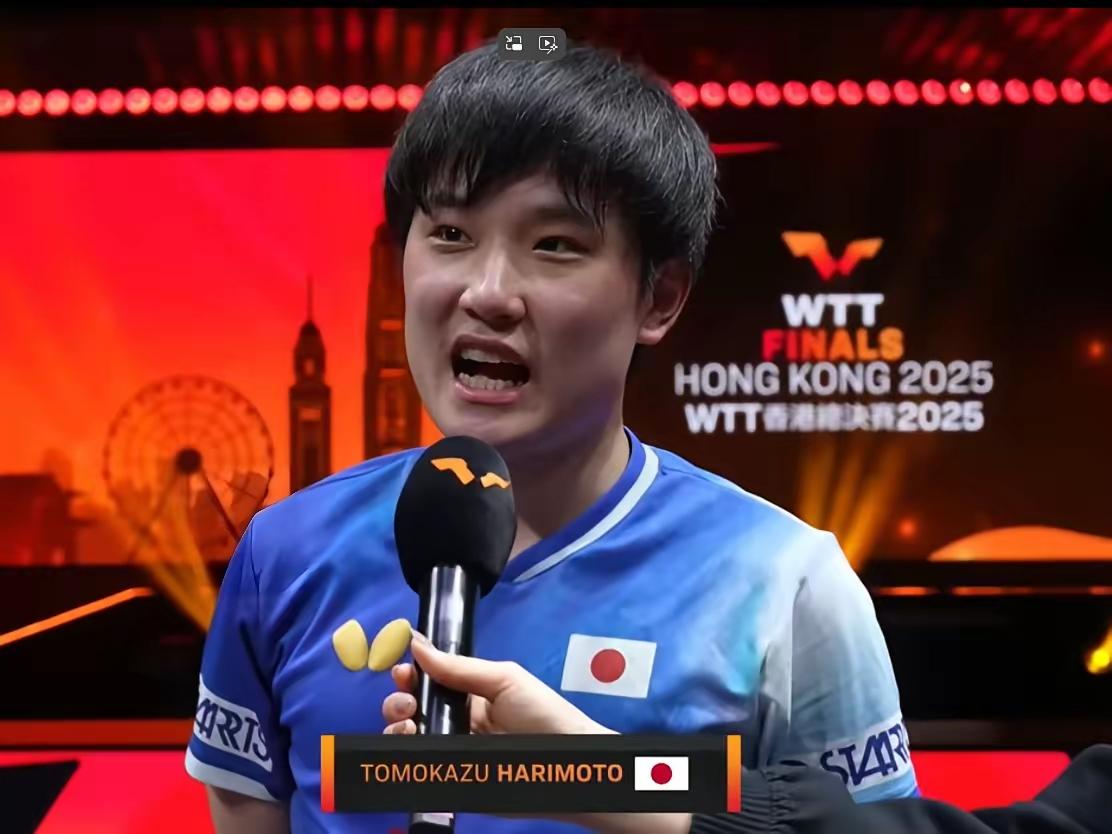 张本智和采访，他说不但要拿总决赛冠军，还要在积分上超越王楚钦，成为世界第一。