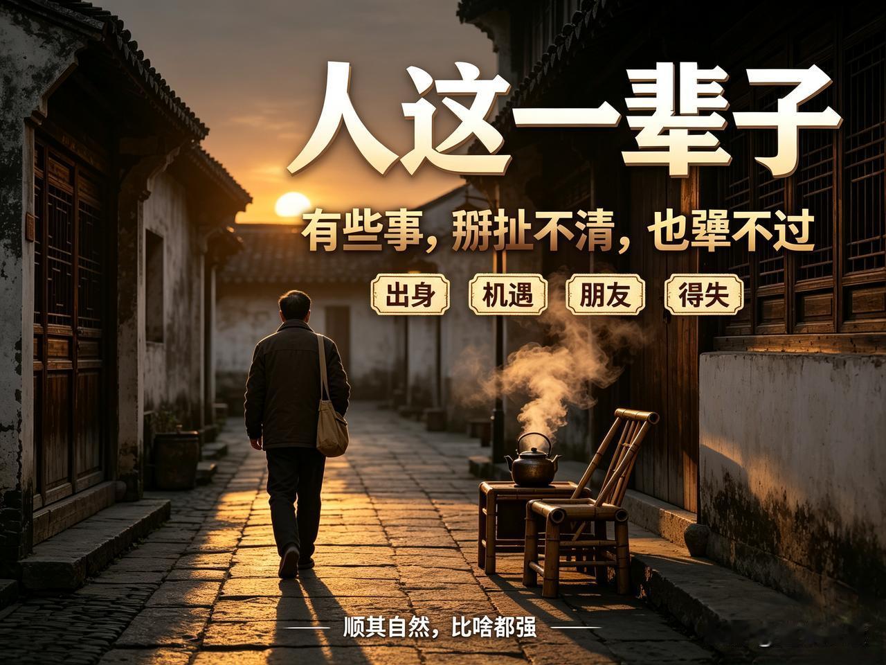 人这一辈子，有些事儿你掰扯不清，也犟不过。一、出身。你生在谁家，摊上什么样