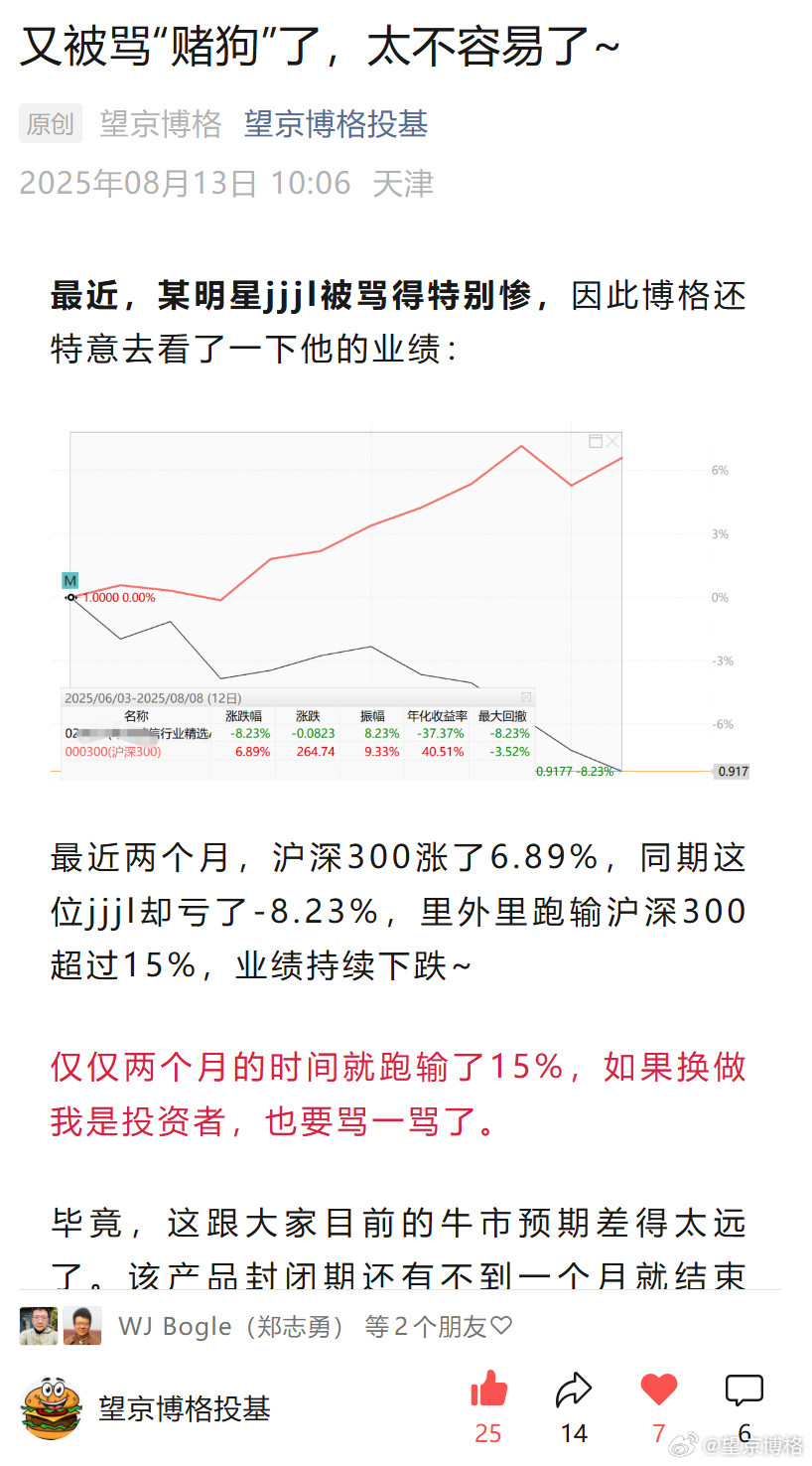 又被骂“赌狗”了，太不容易了~最近，某明星jjjl被骂得特别惨，因此博格还特意去