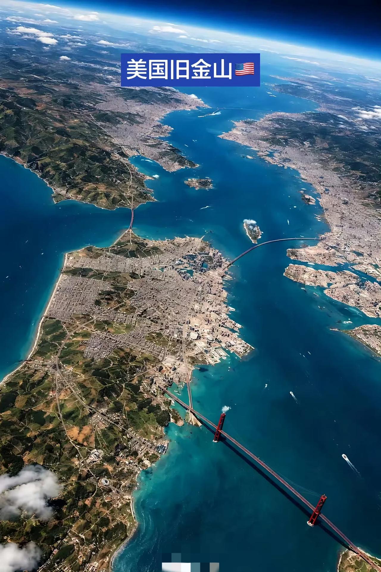 美国旧金山航拍图