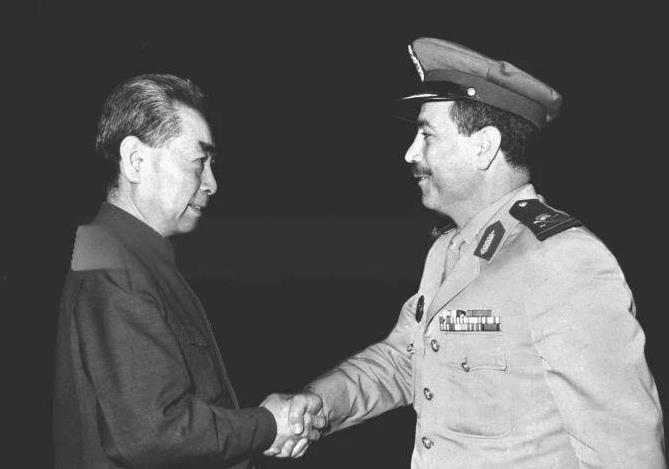 1969年5月20日，周恩来总理接见阿拉伯叙利亚军事代表团。1956年叙利亚独立