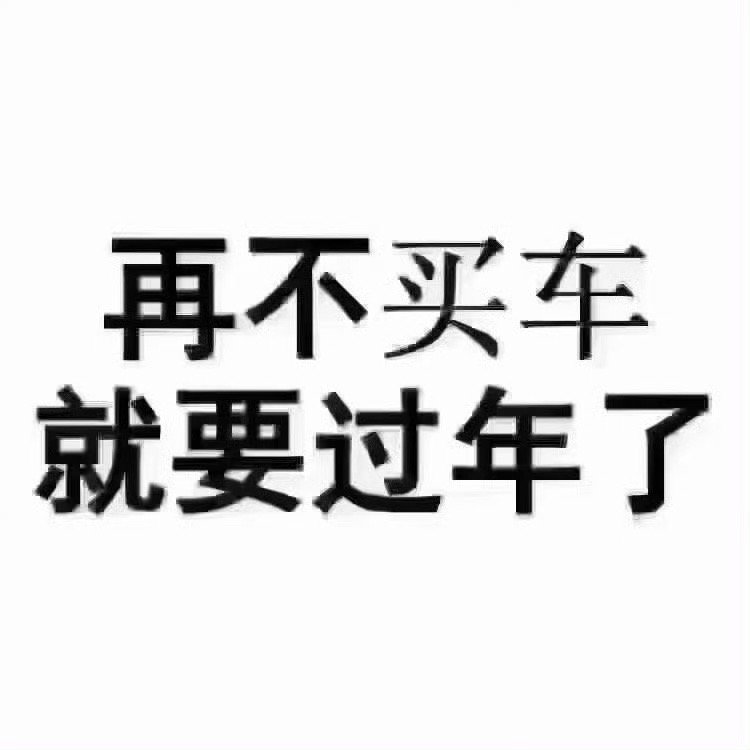再不买车就没车回家过年了再不谈恋爱，春节就没人给你暖床了