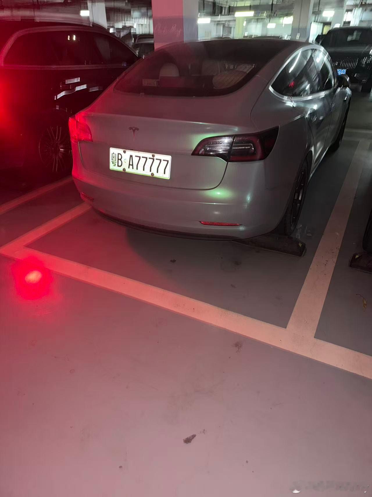 这特斯拉车牌号码不错差一点就67深圳