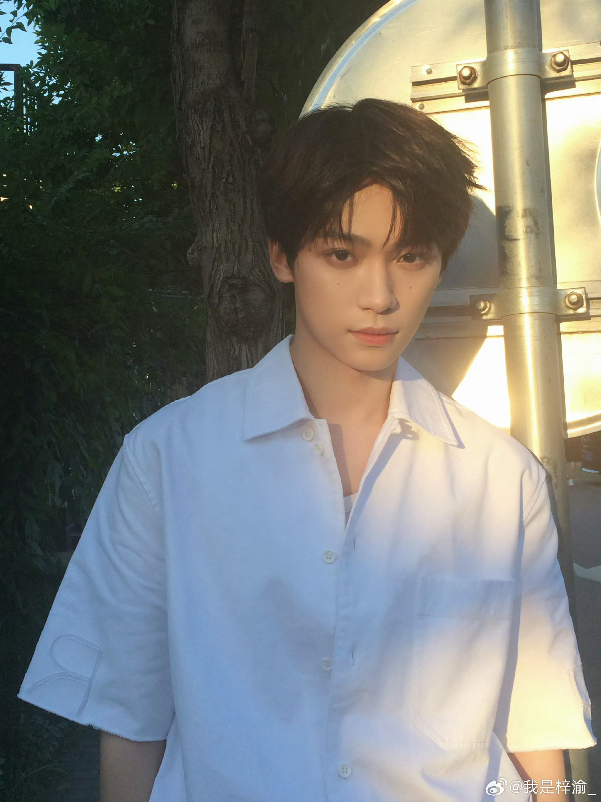 梓渝在拍谁梓渝白衬衣写真梓渝白衬衫文艺学长look📷～干净清爽，随性松弛，