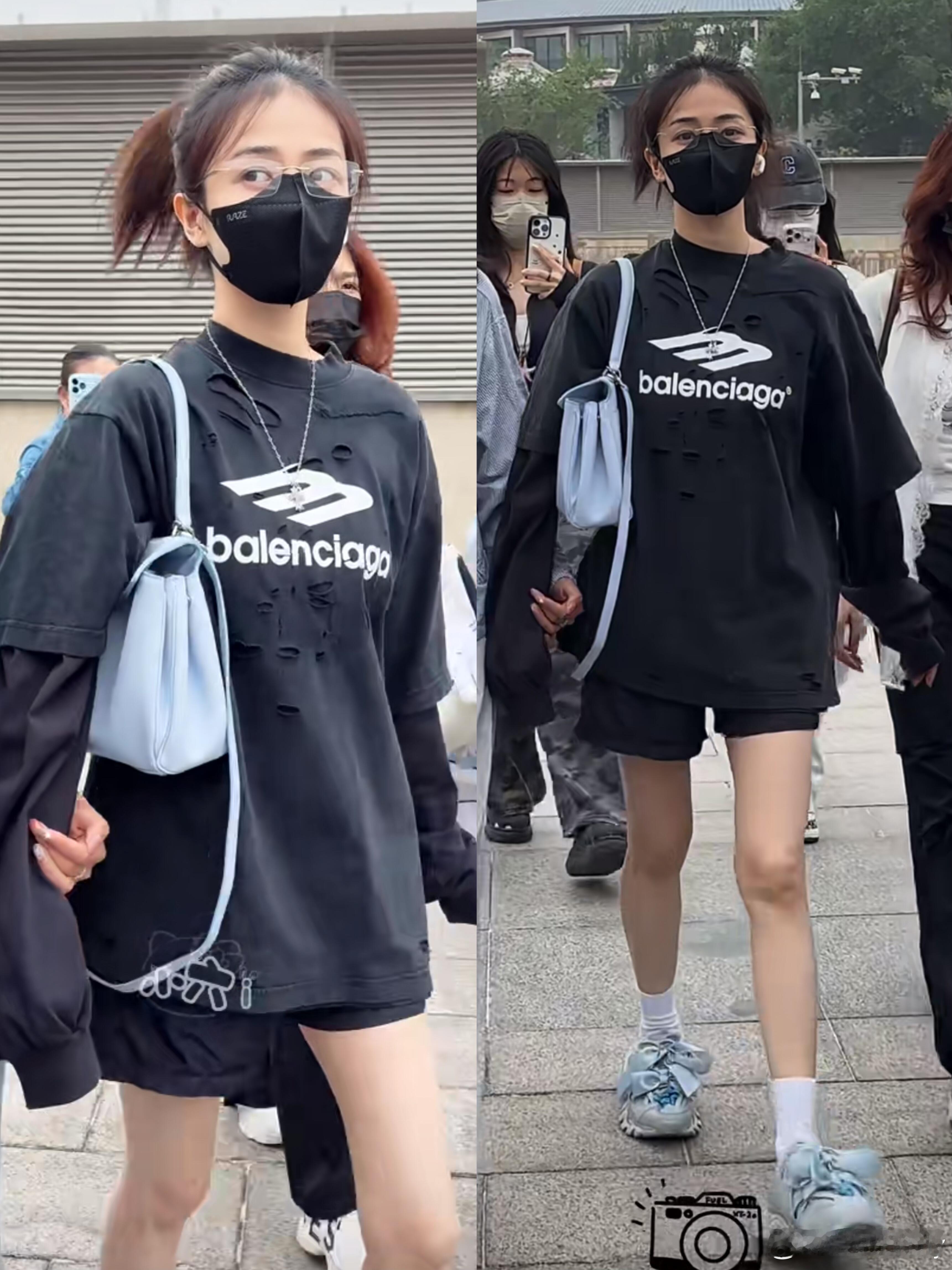 白鹿出发录制《跑男》一身运动套装，甜酷女孩的潮流密码！