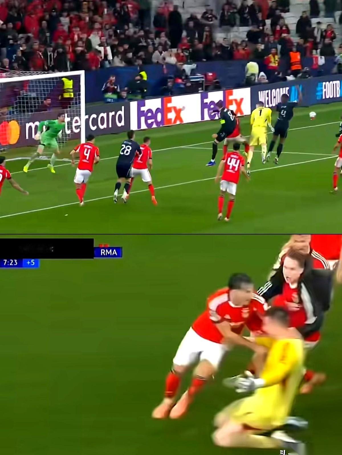 最后一分钟，3:2，还差一个球才能出线。那个男人，穆里尼奥，就那么在场边，大手