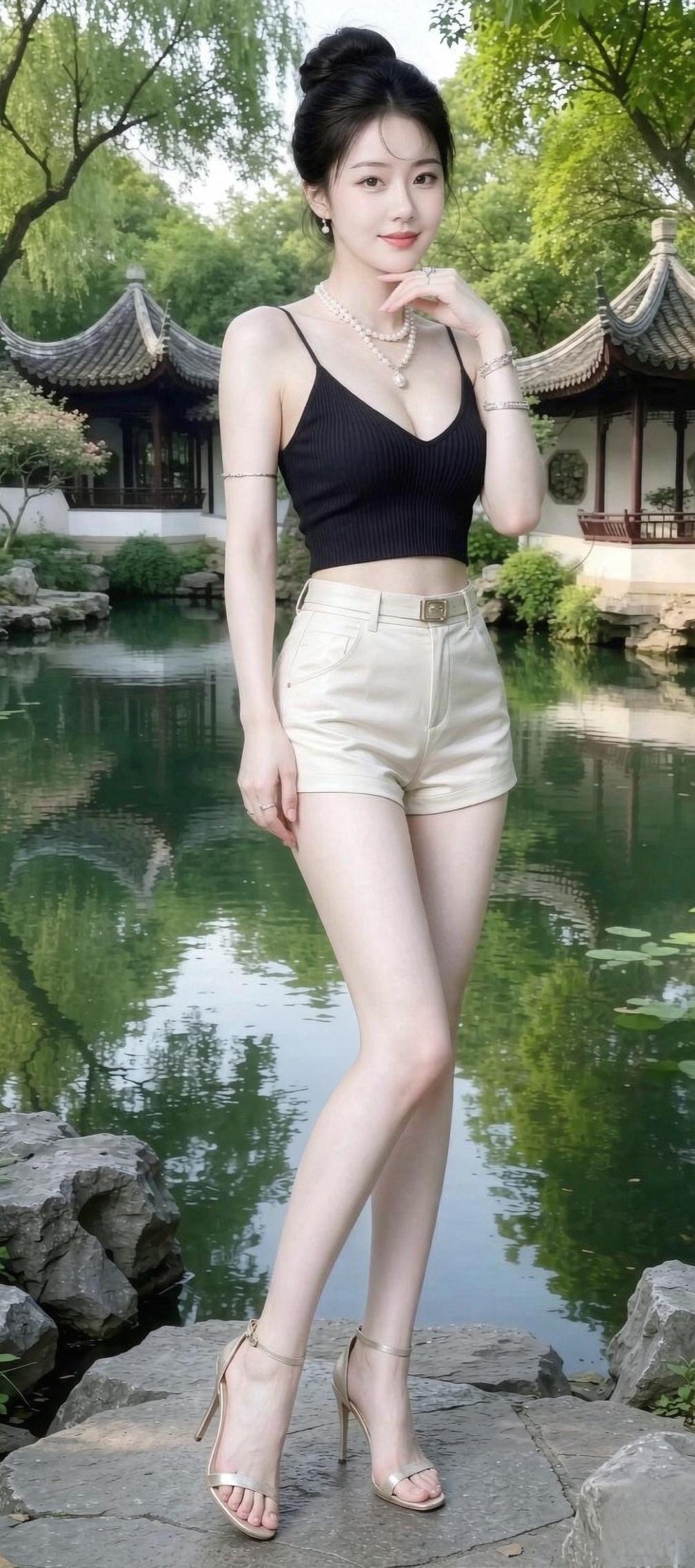 穿得这么美，来公园拍照啦！公园美女写真照唯美照，漂亮。