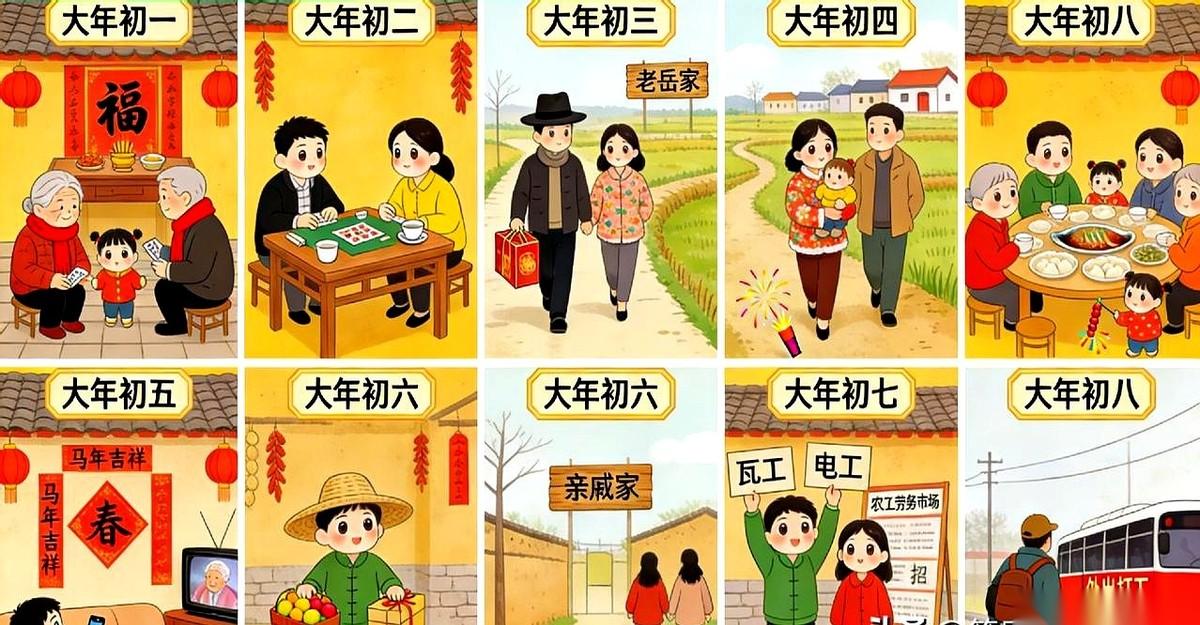 中国人的春节，其实只有三天。初一磕头，初二拜年，初三走亲戚。三天一过，那个叫