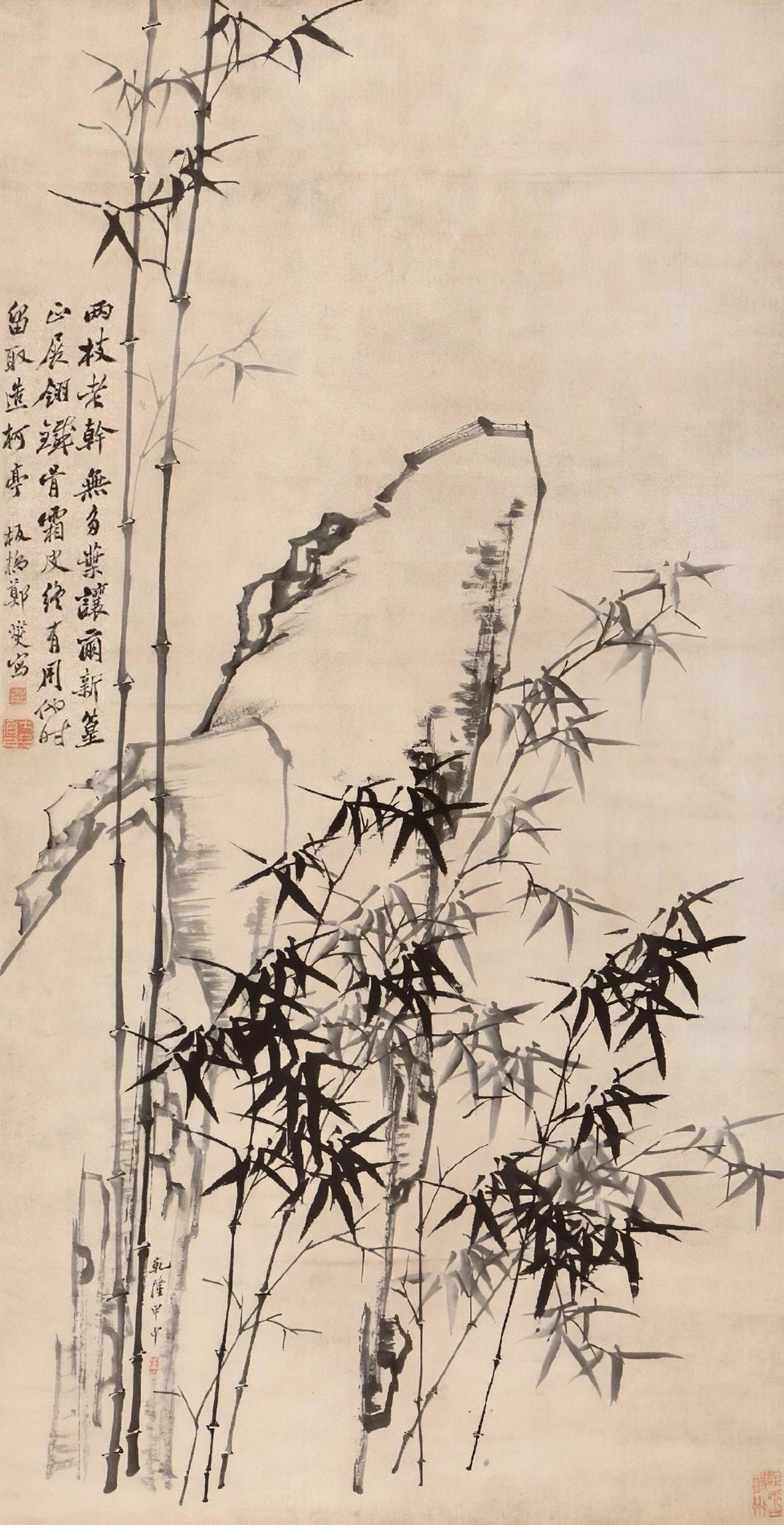 郑板桥的竹画，那可是一绝！他是“扬州八怪”代表，诗书画堪称“三绝”。一生只画兰、