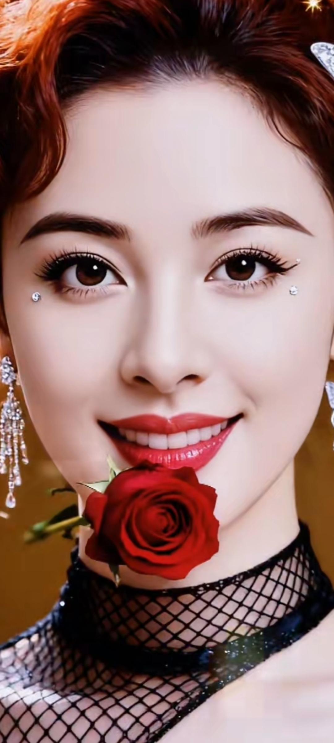 红玫瑰与黑网纱的浪漫碰撞，尽显优雅与神秘。