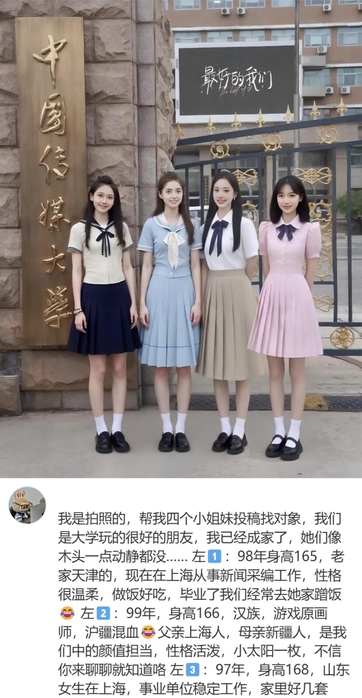 这四位美女正在找对象，是你你会选谁做你的女朋友？