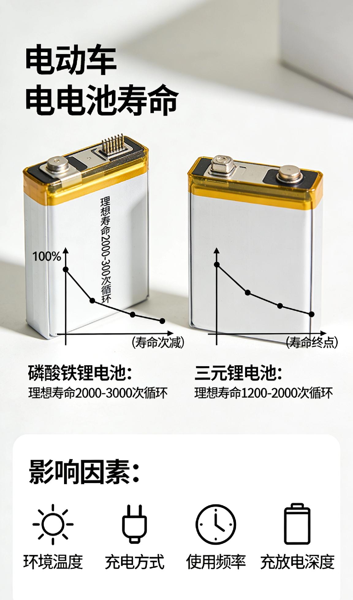 电动车锂电池一般能用几年电动车锂电池寿命主要看类型：磷酸铁锂电池理想状态能用5-