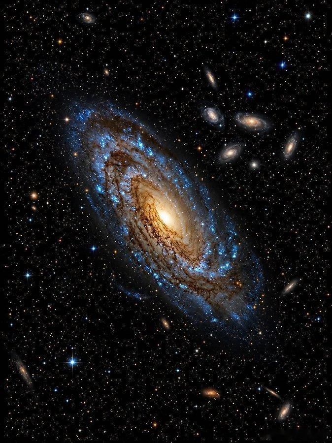 NGC7331：银河系的天体双胞胎天鹅座中的倾斜杰作在飞马座星空中，漂浮着