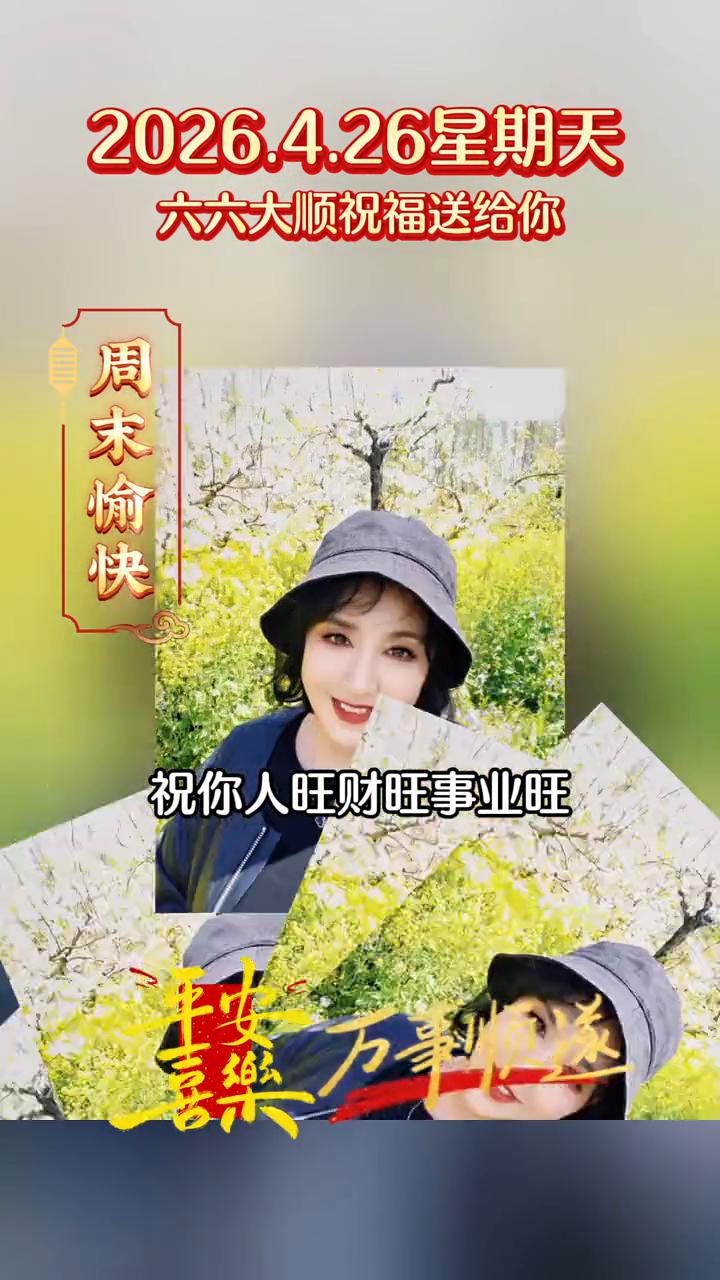 2026.4.26星期天，六六大顺祝福送给你。今天是4月26日，六六大顺的祝福