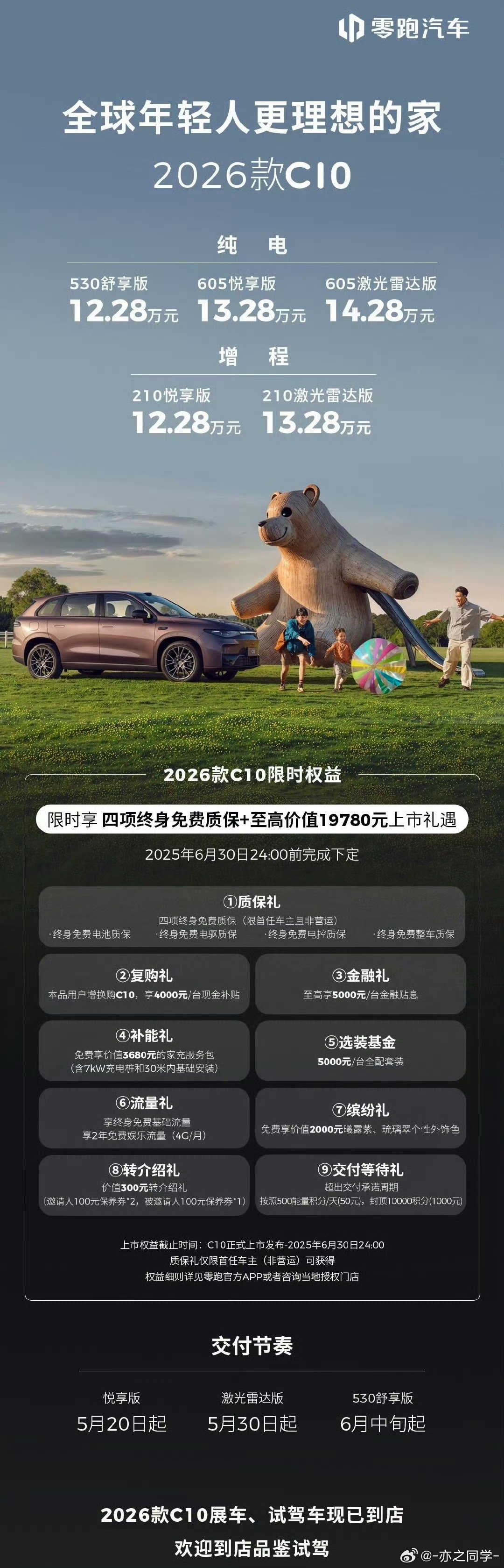 零跑c10零跑汽车正式发布了2026款零跑C10，新车定位为面向年轻家庭的“移动