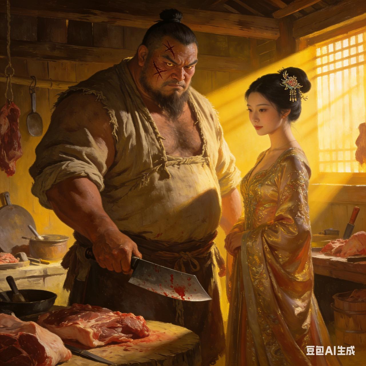 从前有个姓萧的屠夫，娶妻李氏。李氏本不愿嫁他，父母劝道：“嫁了屠夫，好歹有肉吃，