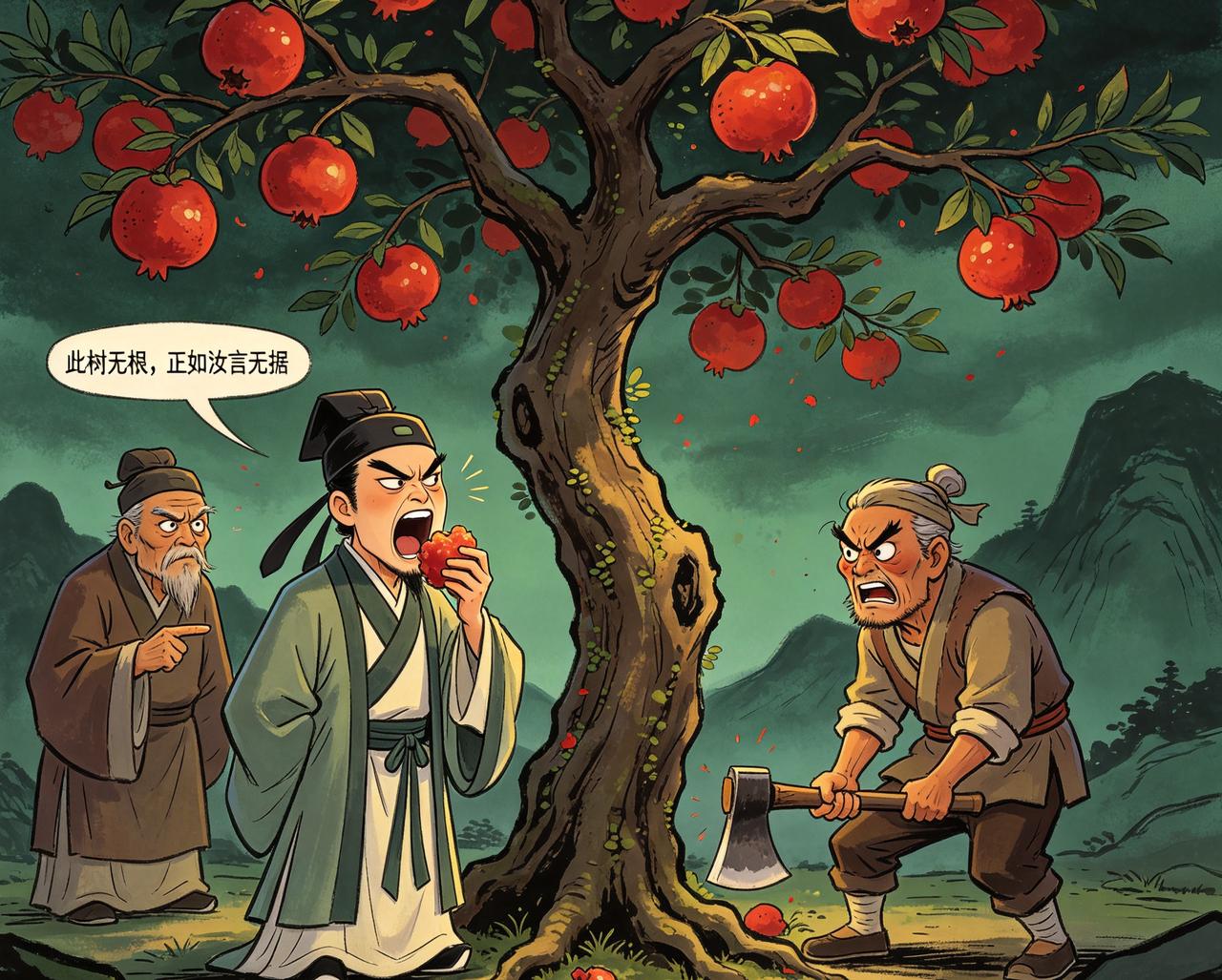 江湖怪谈•荒诞志123杠精树·贰：终南山有树，结“杠精果”，食之舌灿莲花，专