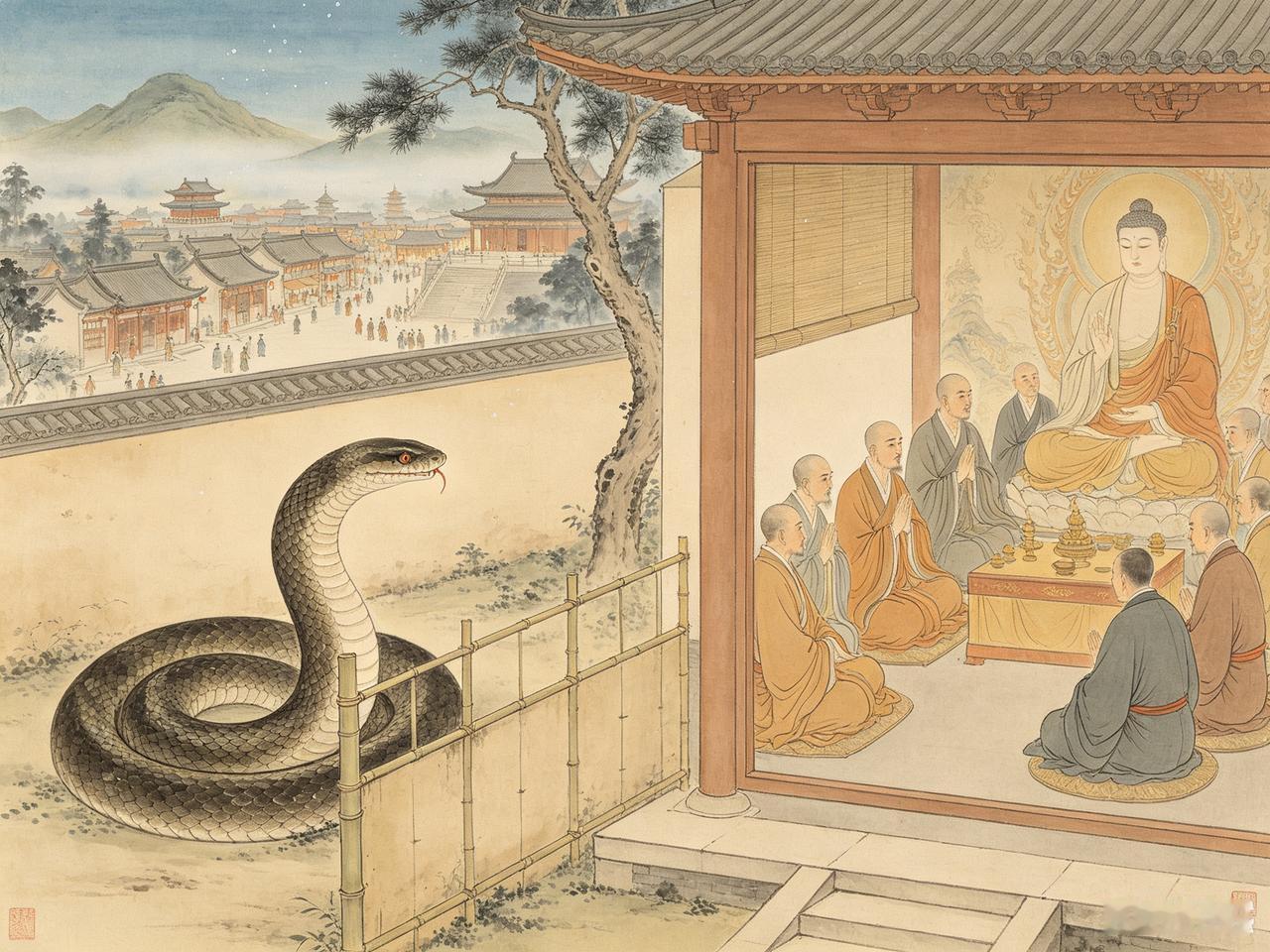 天宝年间，洛阳出了件怪事——一条巨蛇，从芒山脚下爬了出来。高丈余，粗五十尺，盘在
