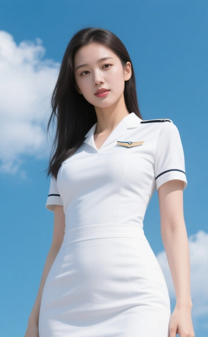 空姐少妇仪态万方，窈窕曲线令人心动