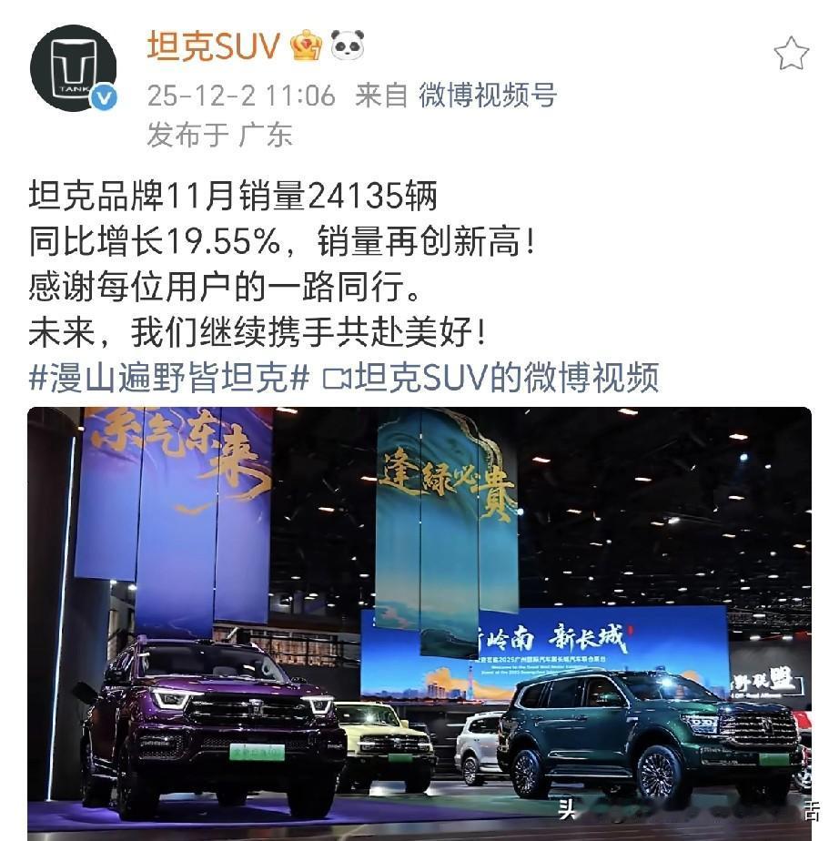 这两个品牌汽车放在一起有点意思！一个是坦克，一个是方程豹，一个是长城汽车旗