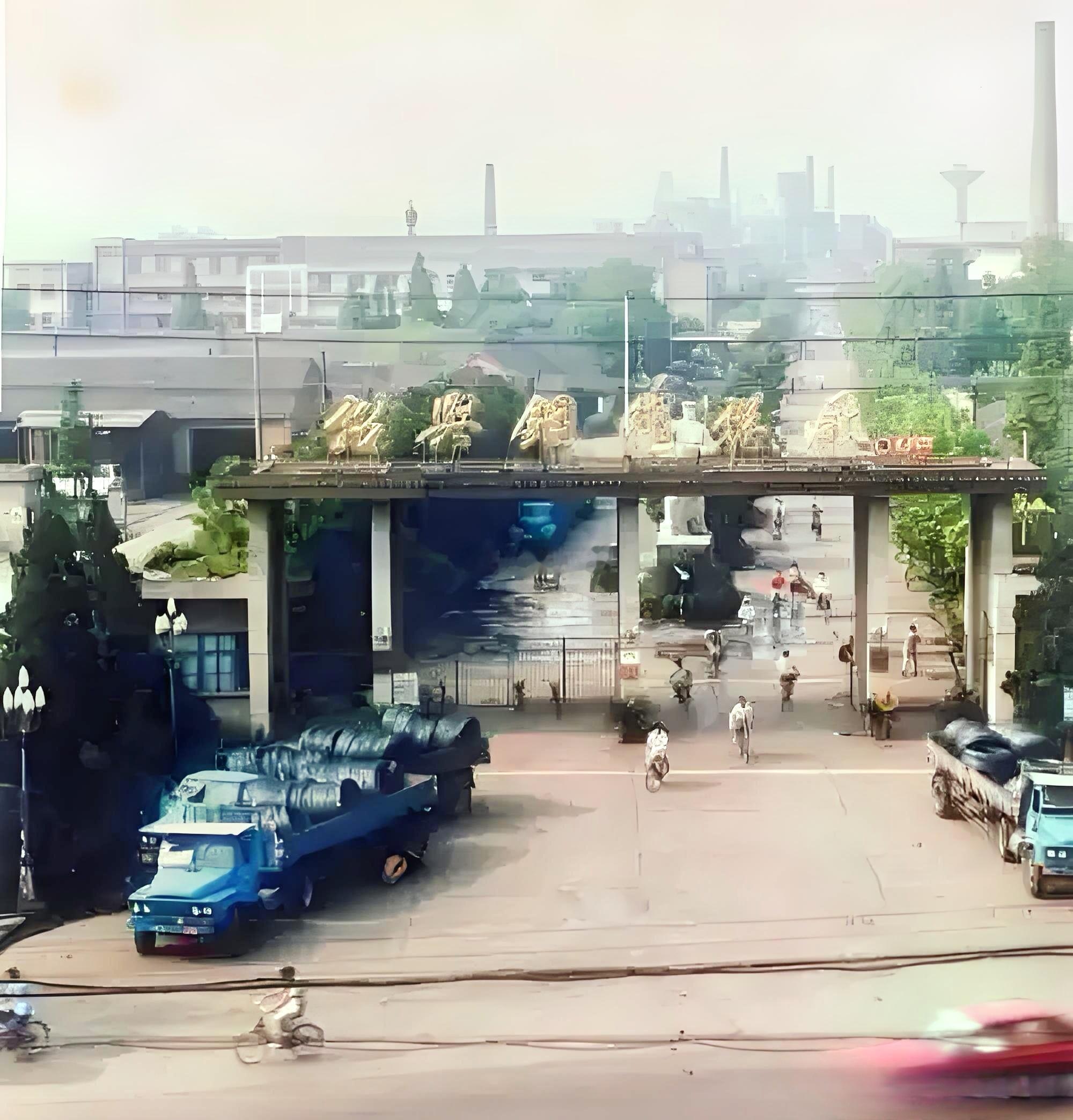 【怀旧老照片】90年代早期的绍兴钢铁厂大门。图2图3图4是现存的绍钢厂遗址，这是
