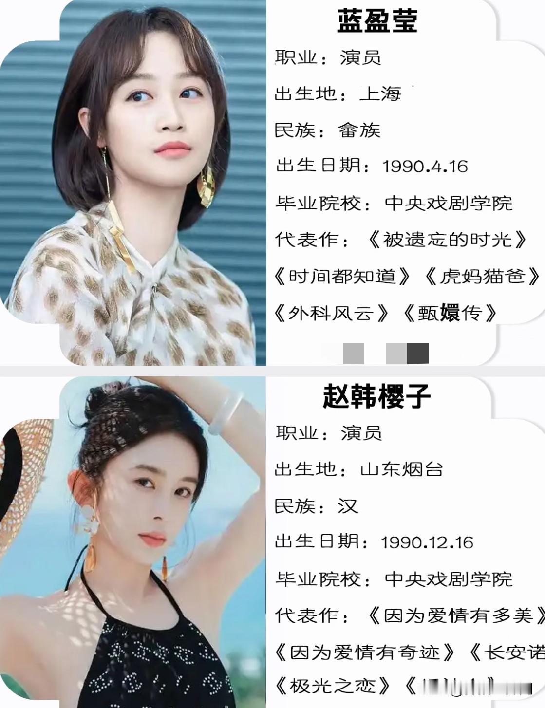 原来1990年出生的女星竟然这么多1990年出生的这一批女演员，不知不觉间