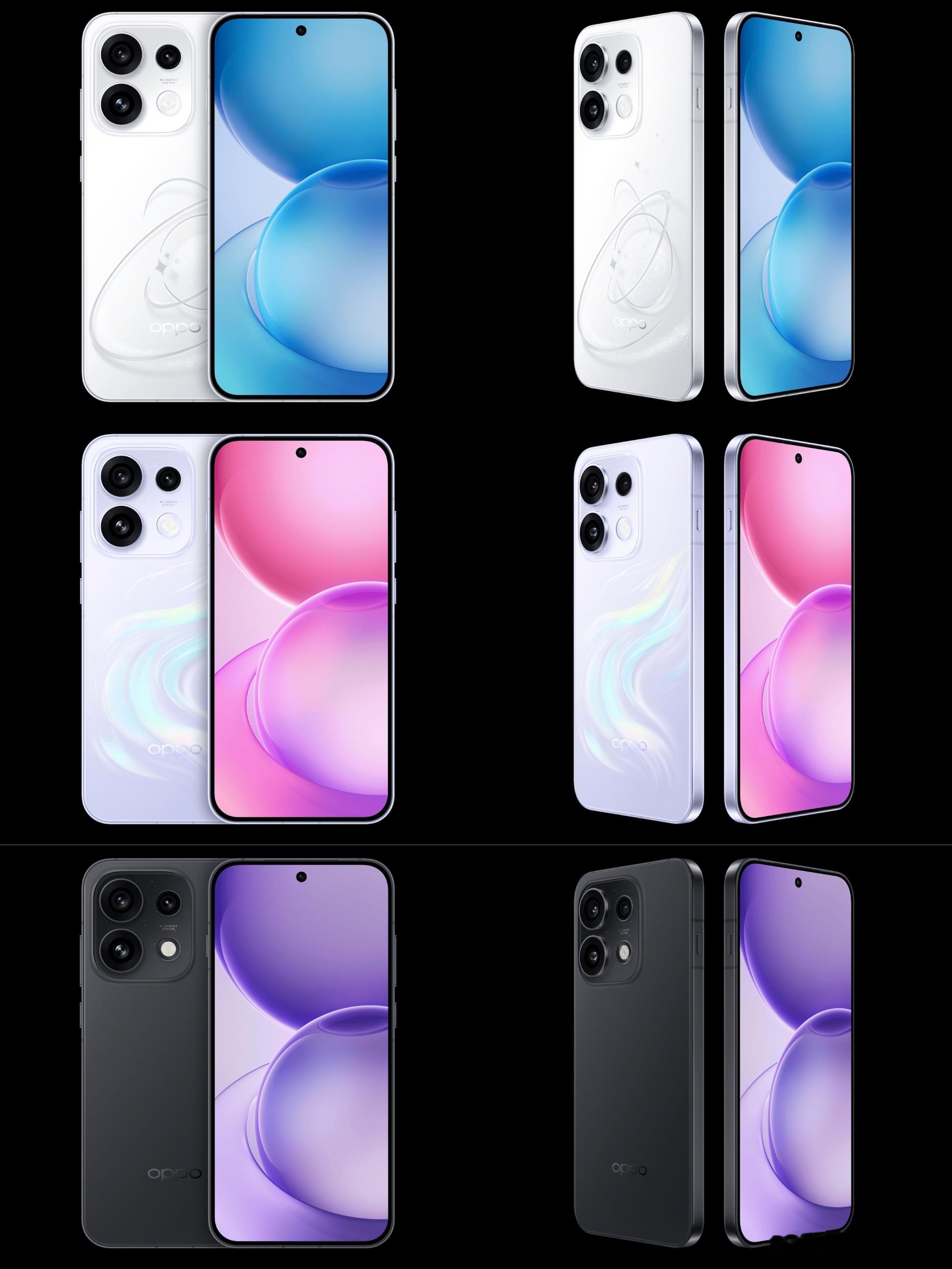 OPPOReno16系列外观出来了：Reno16，怦然星动/星河紫/月夜黑，1