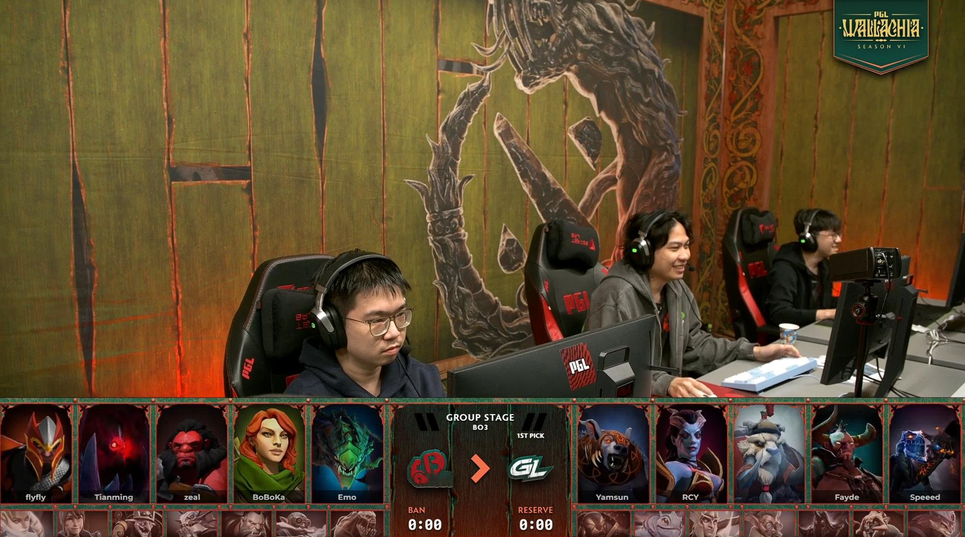 今日第一轮生死战YBvsGL第一局BP结束，YB24手阴了个最近路人蛮火的