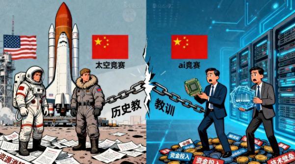 原来历史一直是在重复的！当年美国用太空竞赛拖垮了不可一世的苏联，而如今中国也“师