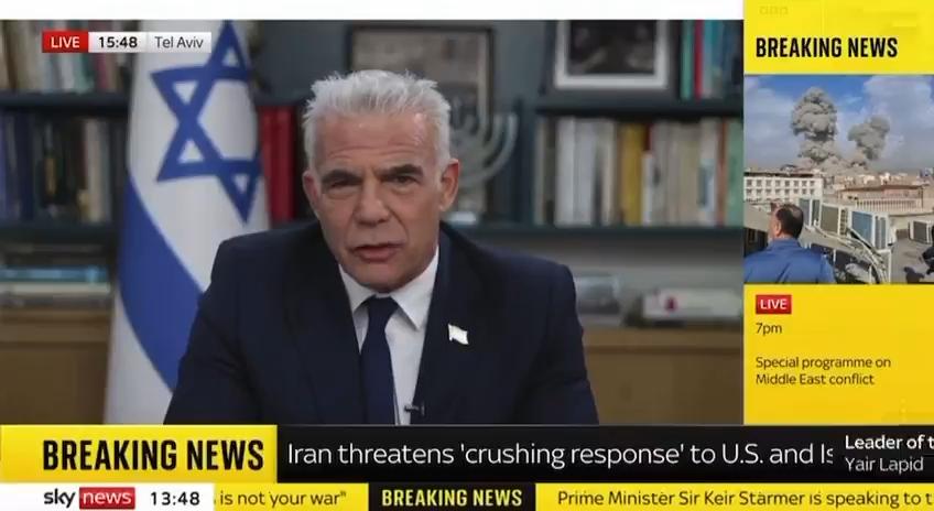 以色列反对党领袖亚伊尔·拉皮德表示：“如果有人招惹我们，这就是他们必须付出的代价