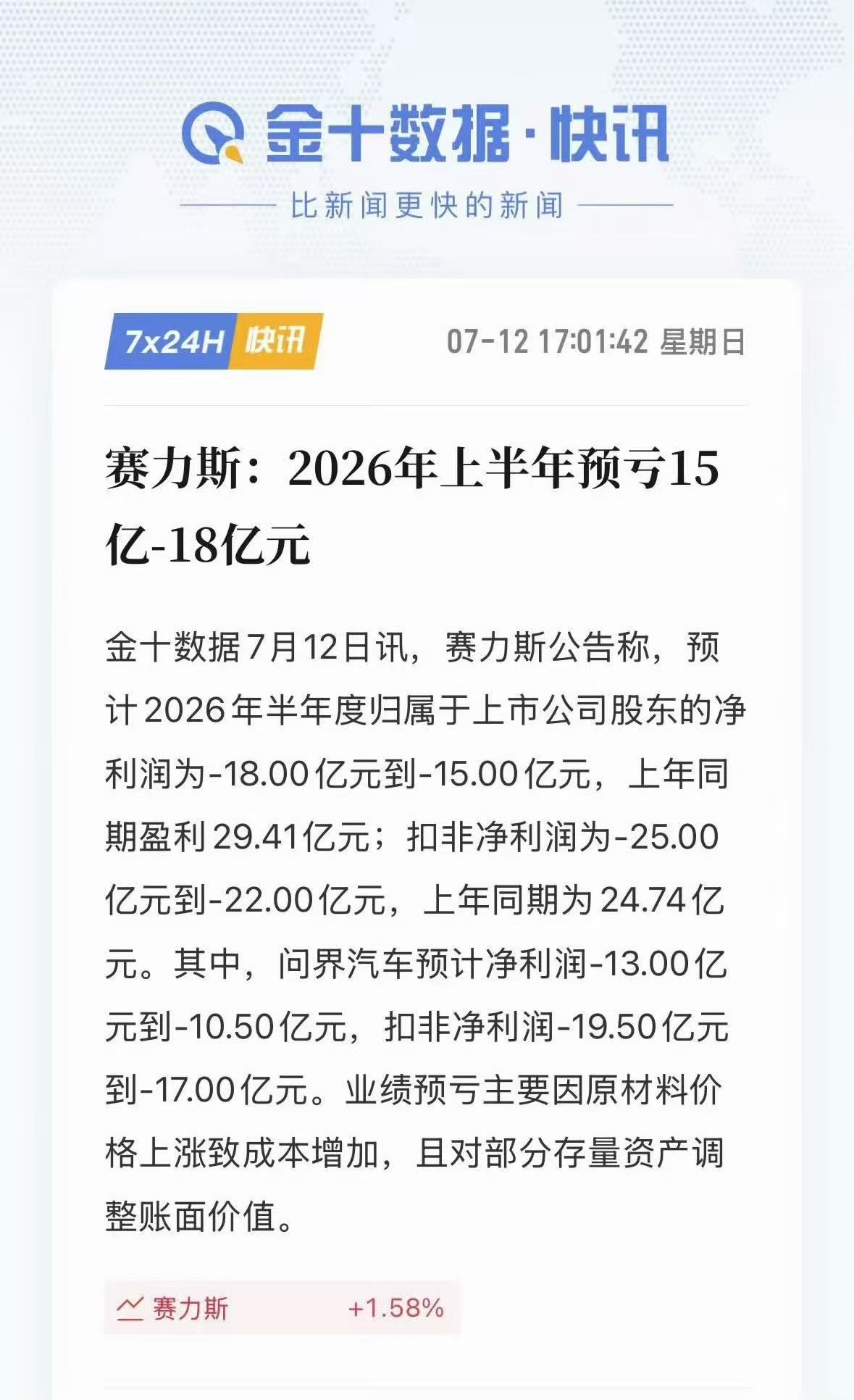 啊？赛力斯还亏钱了？？？