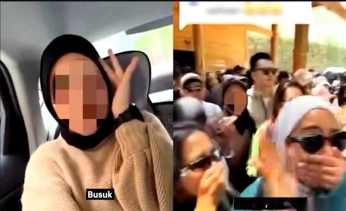几个马来西亚女游客，来中国旅游，干了件大事。她们在景区排队等车，人挤人，空气有
