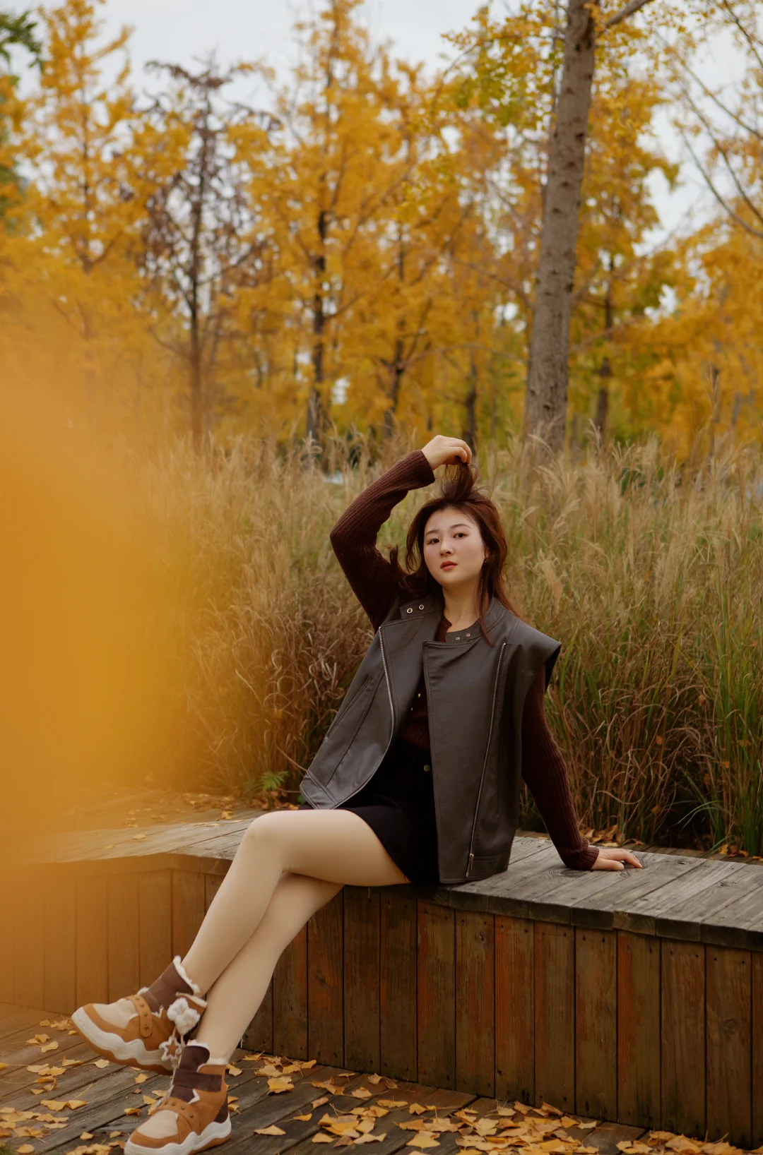 人少！免费！天府新区的银杏林正黄