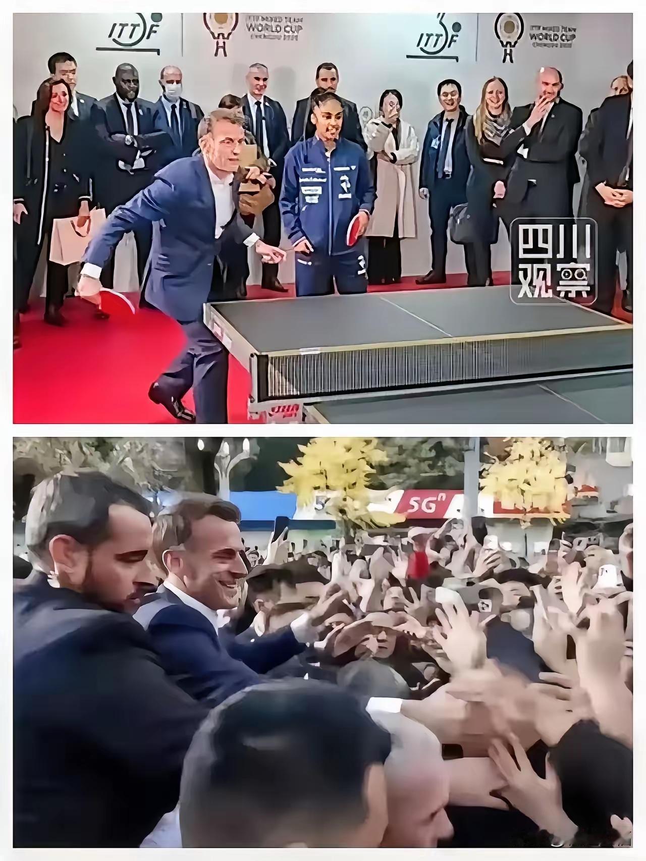 这下好了，不光中法两国，全世界都看明白了，马克龙来中国才彻底放开了，那种发