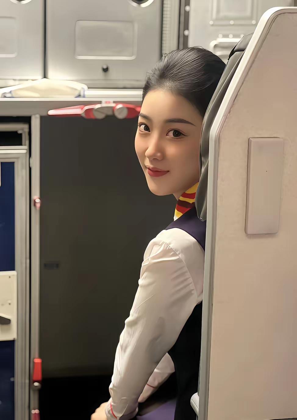 微笑空姐，机舱里的温暖风景气质空姐