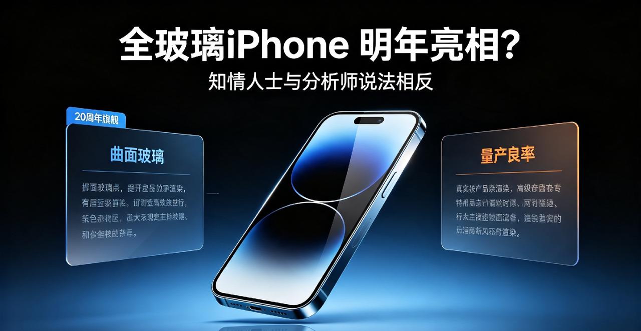 全玻璃iPhone明年亮相？分析师与知情人士说法截然相反苹果20周年全玻璃