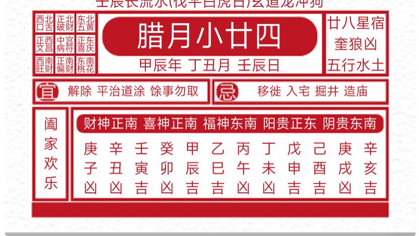 每日黄历吉凶宜忌2025年1月23日