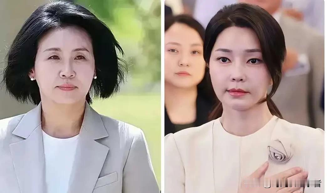 韩国两届总统第一夫人，看起来一样都很年轻，但是一个是自然状态，一个是后天修整。