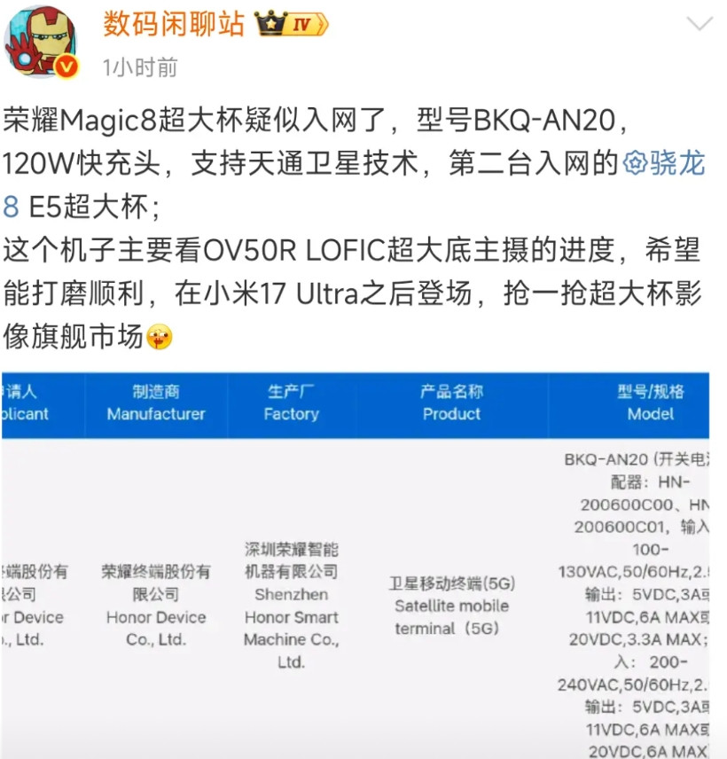 荣耀Magic8超大杯来了！120W快充荣耀Magic8系列发布后，受欢迎程