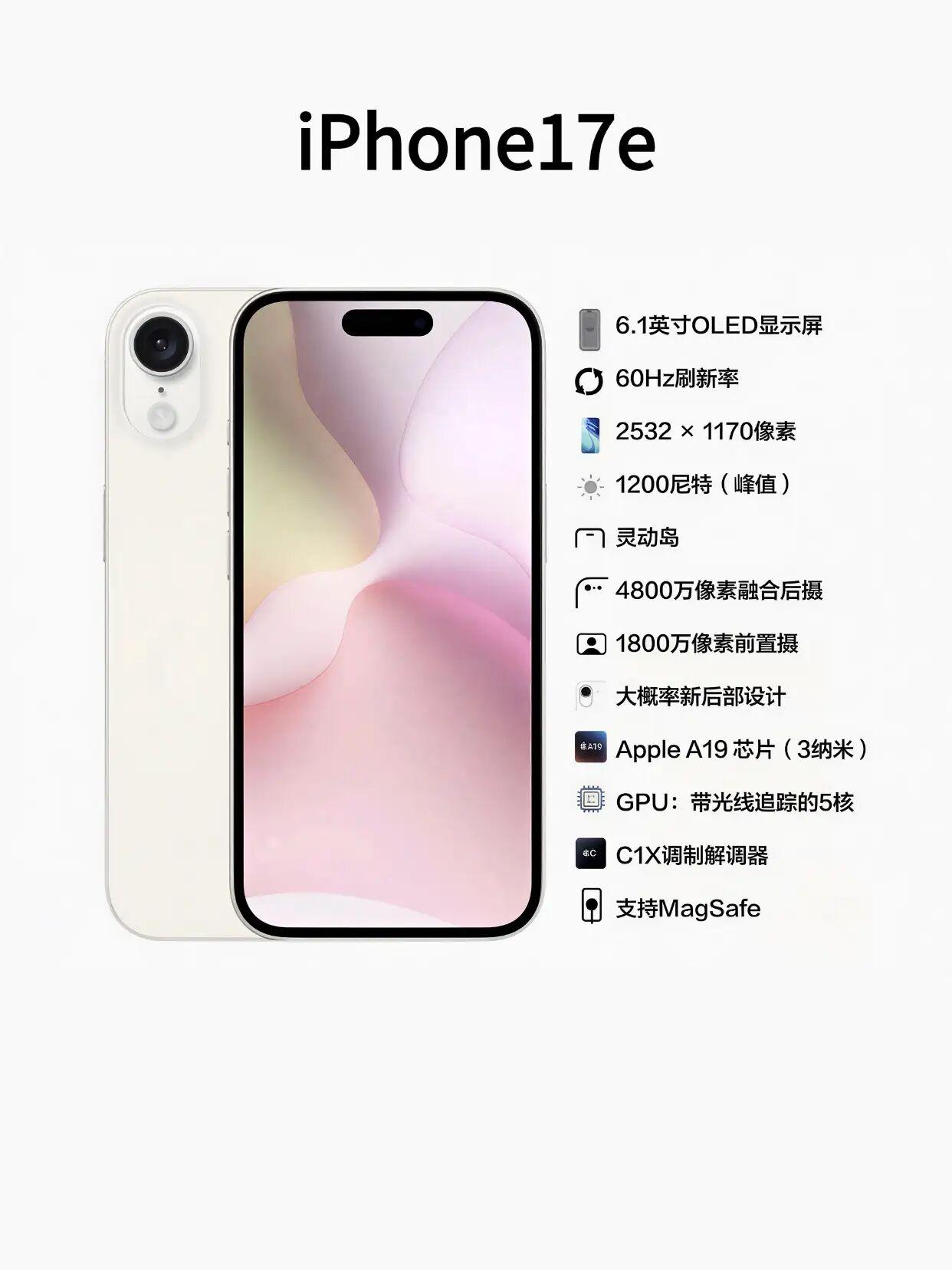 苹果也要搞性价比？iPhone17e抢先看！这款可能到来的iPhone17e