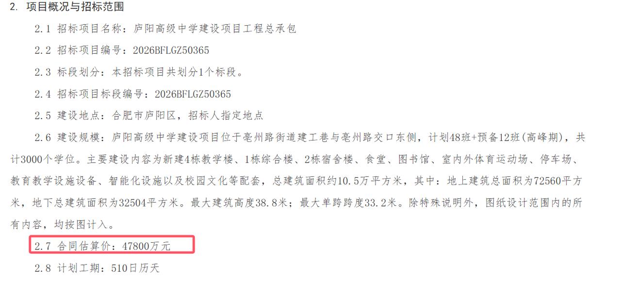 4.78亿！[鼓掌]合肥一高中改扩建！从合肥了解到，庐阳高级中学