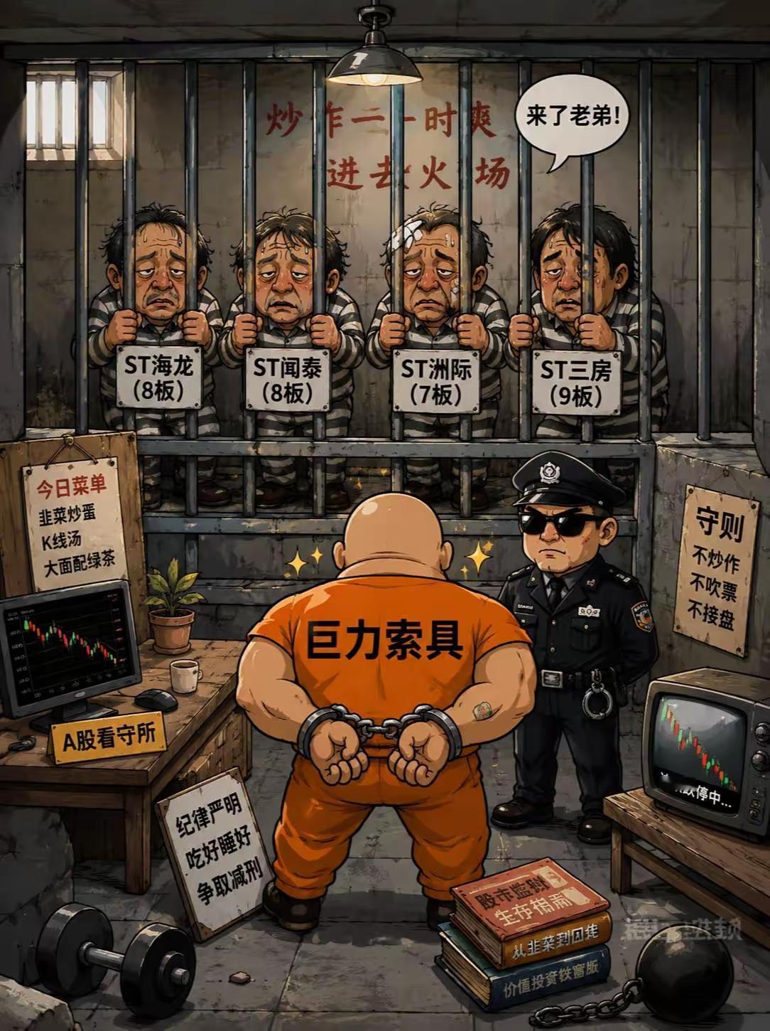 妖股必有妖股该去的地方，小黑屋请你喝茶，看守所里的兄弟等你太久了。妖股看守所，