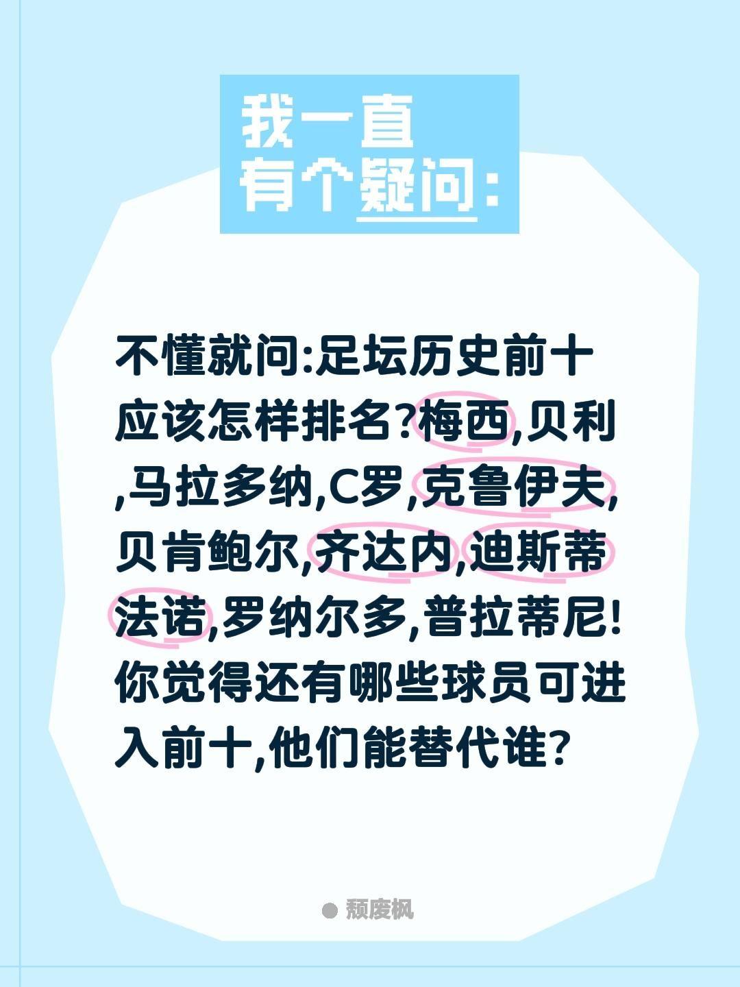 足坛历史前十应该怎样排名?不懂就问:足坛历史前十应该怎样排名?梅西,贝利,马拉多