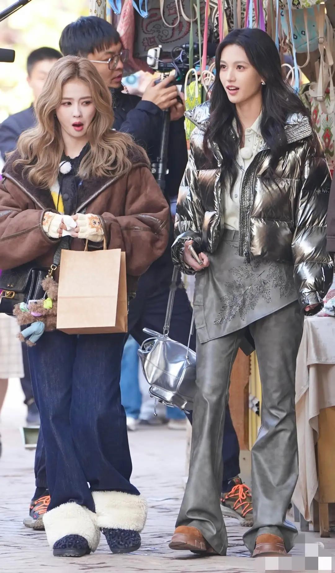 白鹿跑男路透，和170的沈羽洁同框吃亏了，显得娇小了……！！！！！！！！