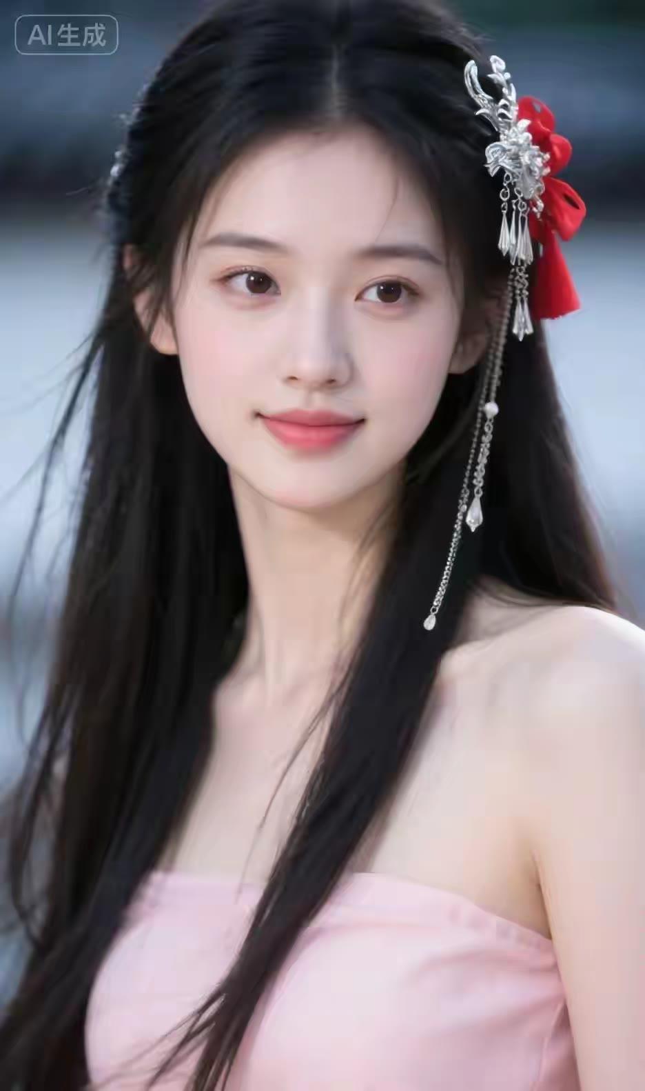 “古风少女，红妆与银饰的完美结合”🌸✨
