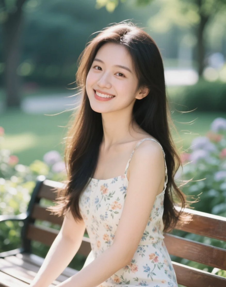 优雅气质亚洲美女室外上身特写