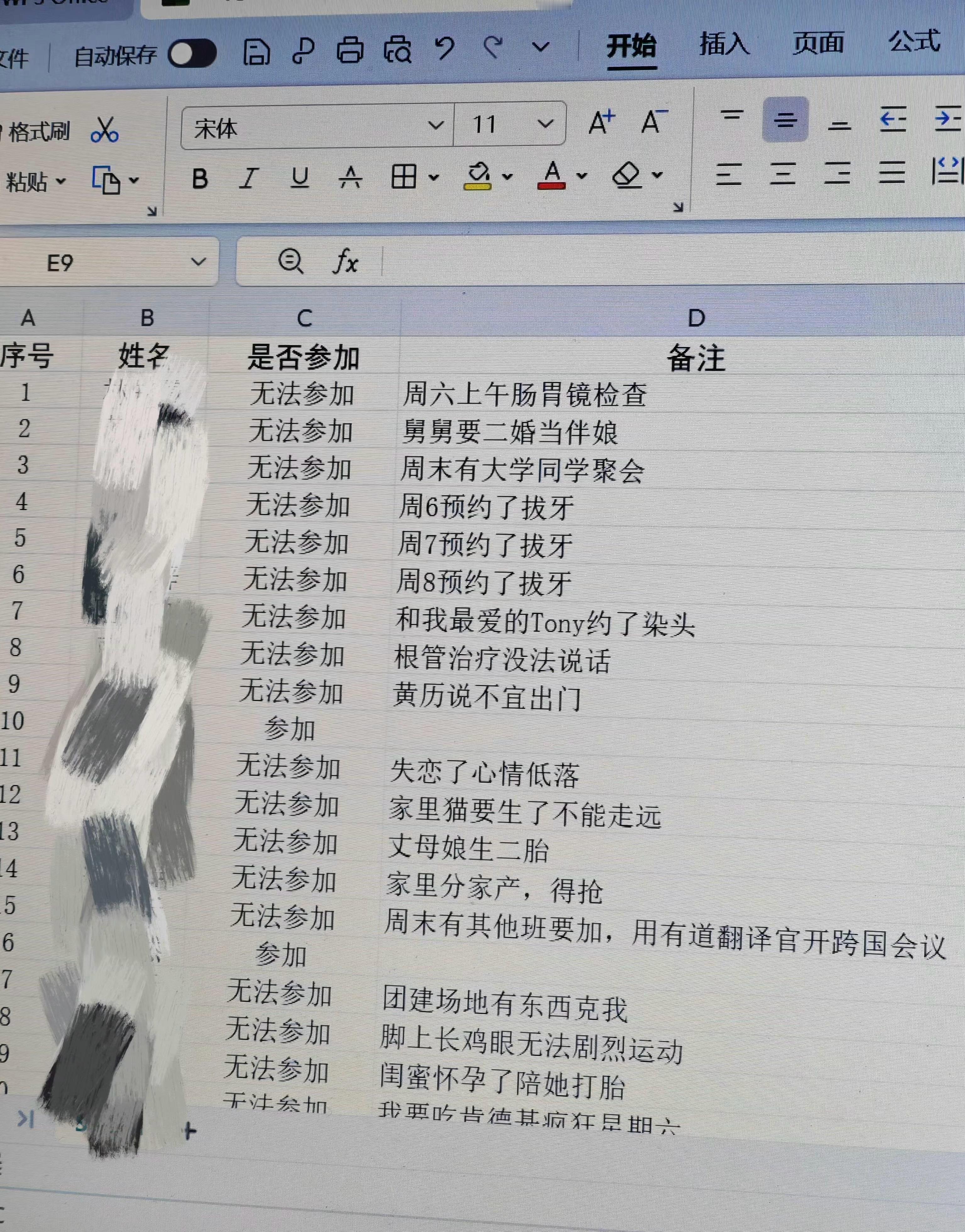 同事为了请假已经不择手段了同事请假理由一个比一个离谱，什么